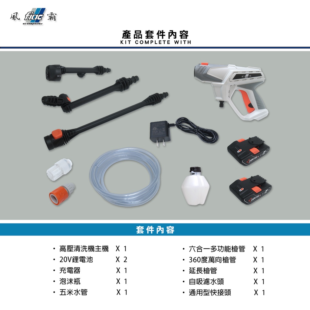 風霸充電式洗車槍GL-PS20V噴藥消毒 充電清洗機 無線式水槍 高壓洗車機 商品圖片 4