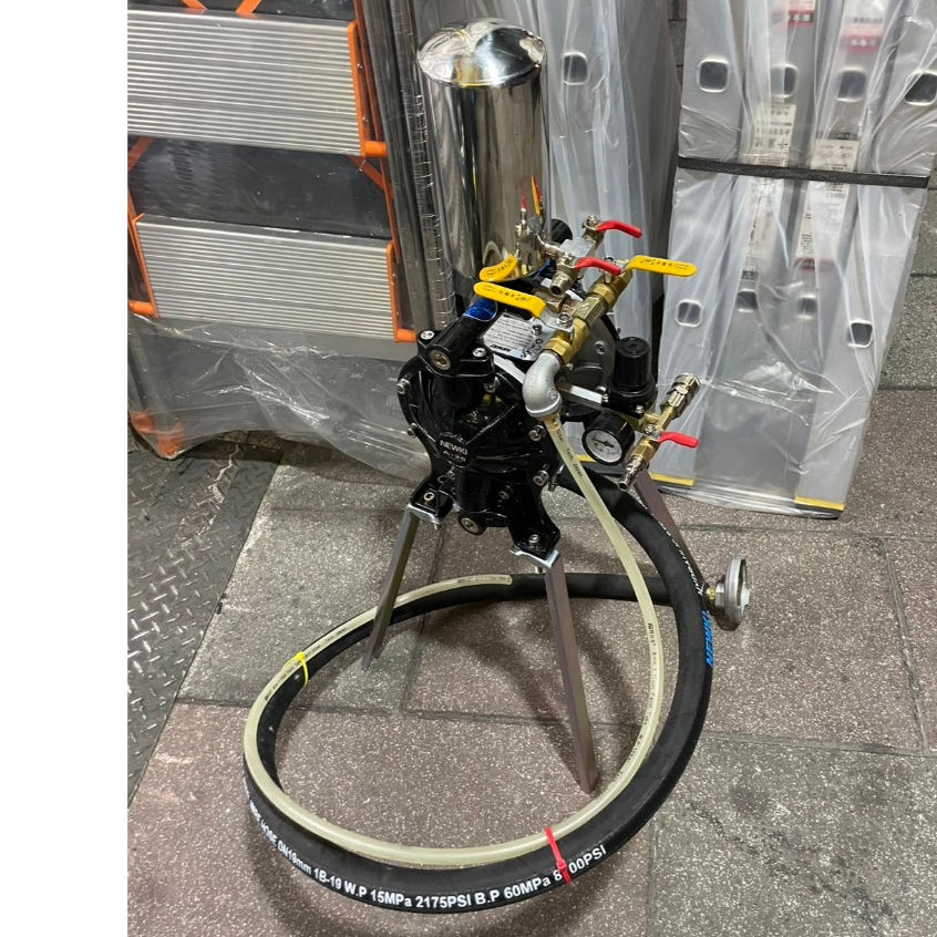 6分大流量氣動隔膜 四腳仔氣動噴漆 送漆機 噴漆用 可噴較稠塗料 氣動雙隔膜 雙隔膜泵浦 幫浦 商品圖片 2