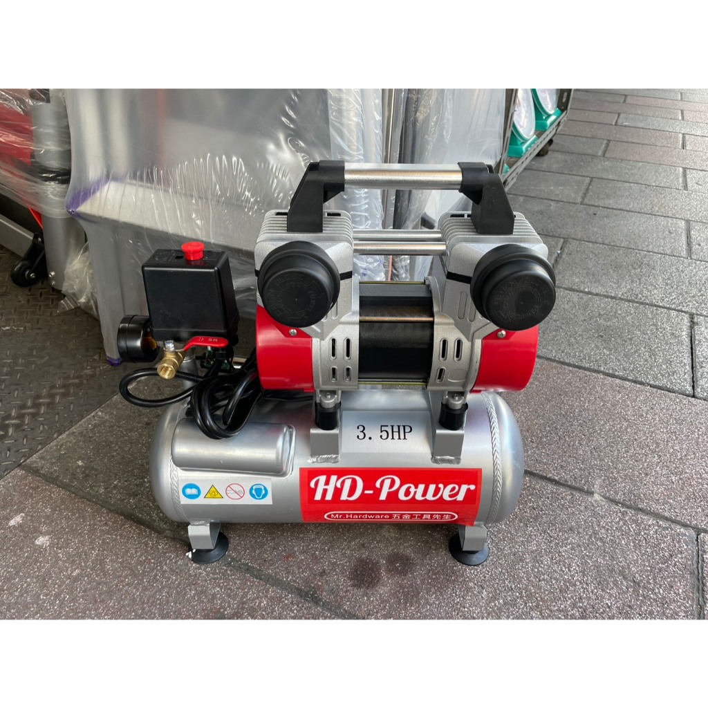 台北工具 雙缸3.5HP 10公升 輕量鋁合金 快速型無油靜音空壓機 空氣壓縮機 可木工 噴漆修補 商品圖片 4