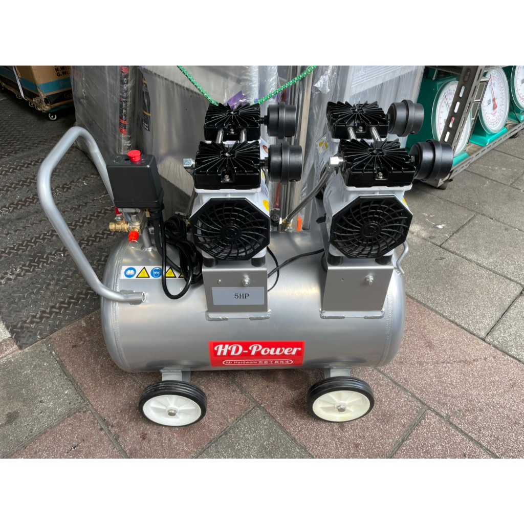 台北工具雙缸5HP50L輕量鋁桶無油空壓機 空氣壓縮機 木工裝修 噴漆修補 牙醫診所齒模用 商品圖片 4
