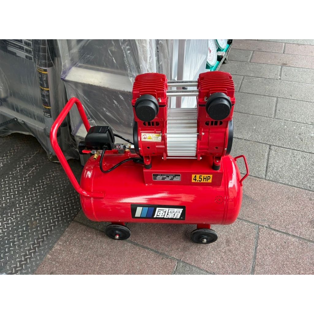 風霸經銷GFOX雙缸4.5HP60L無油靜音空壓機 空氣壓縮機 可 木工 噴漆修補 商品圖片 2