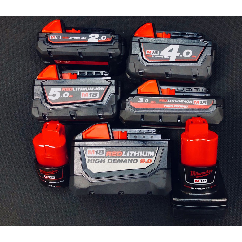 台灣公司貨 美沃奇 12V 18V 鋰電池 2.0Ah 4.0Ah 5.0Ah 9.0Ah Milwaukee 米沃奇
