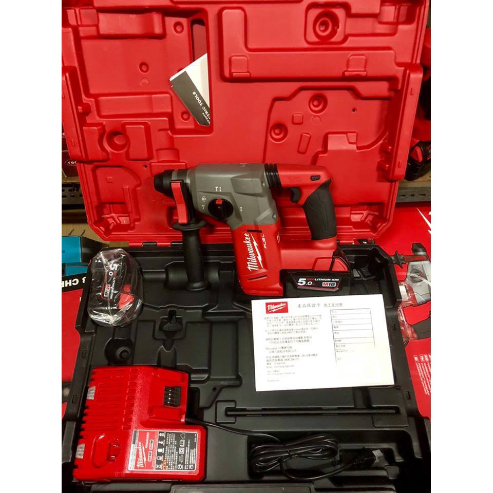 台灣公司貨 美沃奇 鋰電無刷四溝鎚鑽 M18CH 502C 充電式電動錘鑽 配5.0A雙電池 Milwaukee