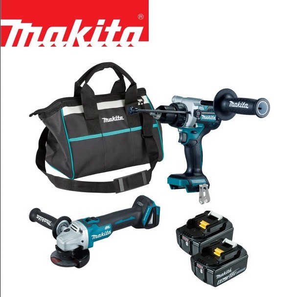MAKITA牧田 18V鋰電無刷震動起子電鑽＋砂輪機雙機組-無充電器(DGA404GX8)
